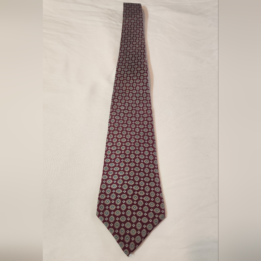 Off The Cuff England Elegant Burgundy and Blue Silk Men's Tie